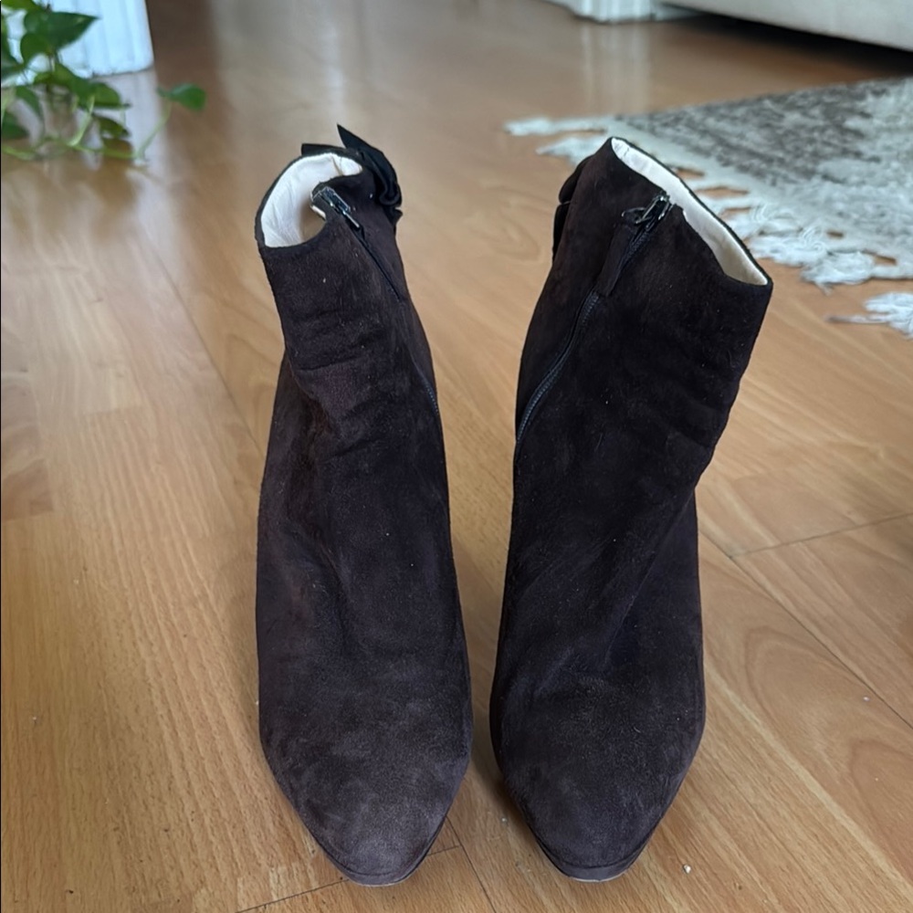 Prada Brown Ankle Boots with Medium Heel